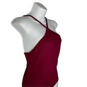 Placing ME TO WE Red Hihg Neck Ribebed Tank New With Tags size:M